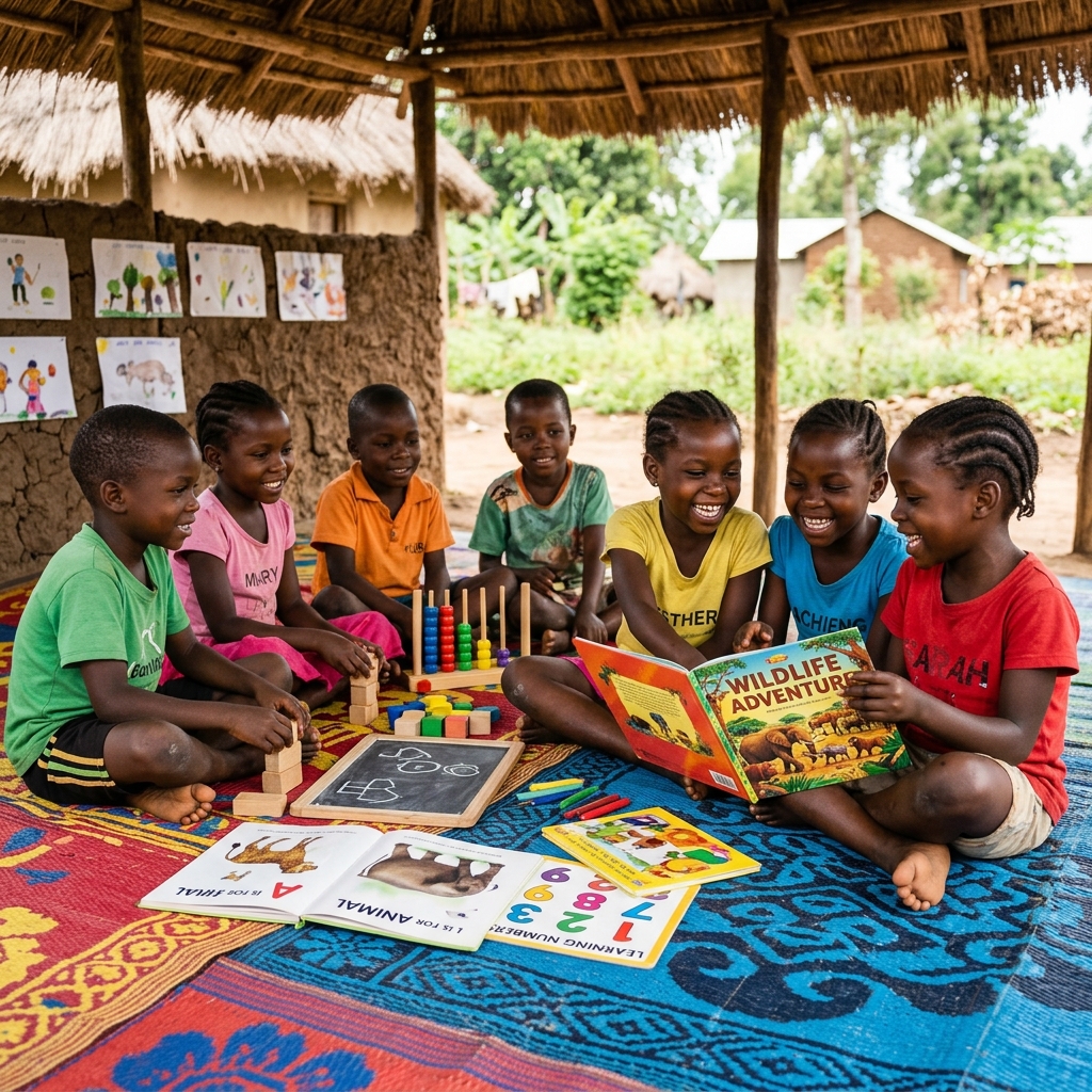 Children learning in a circle